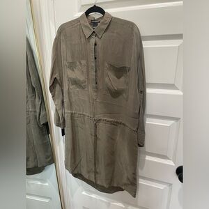 Club Monaco green tie waist dress FLAWED SIZE 2